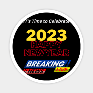 2023 New Year Celebration, Happy New Year 2023,breaking News Magnet